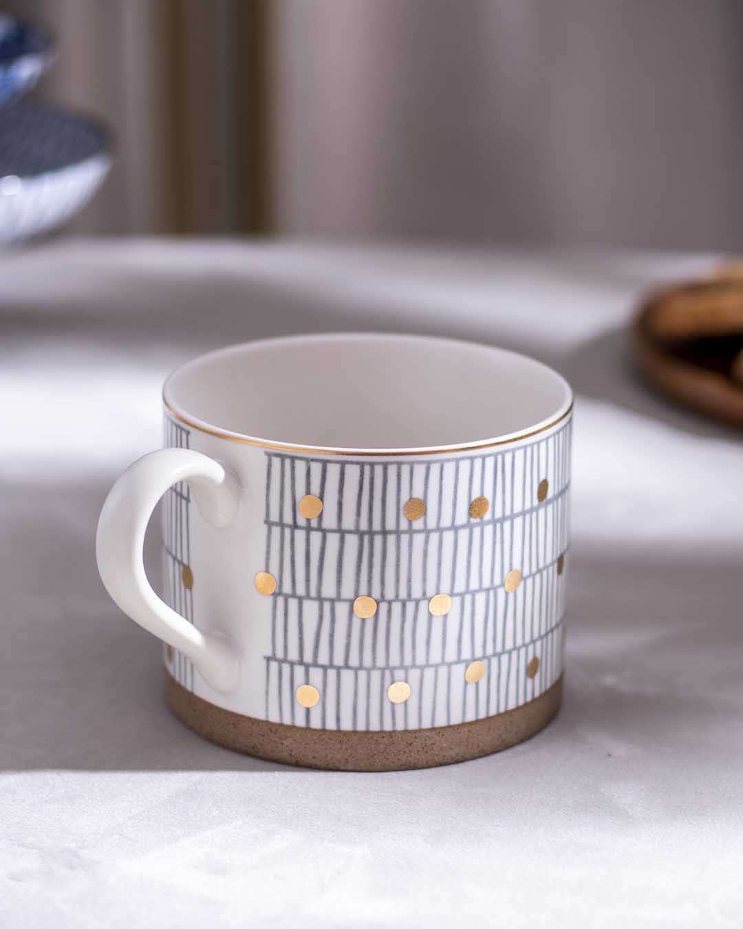 Gold Rim Nordic Ceramic Mug