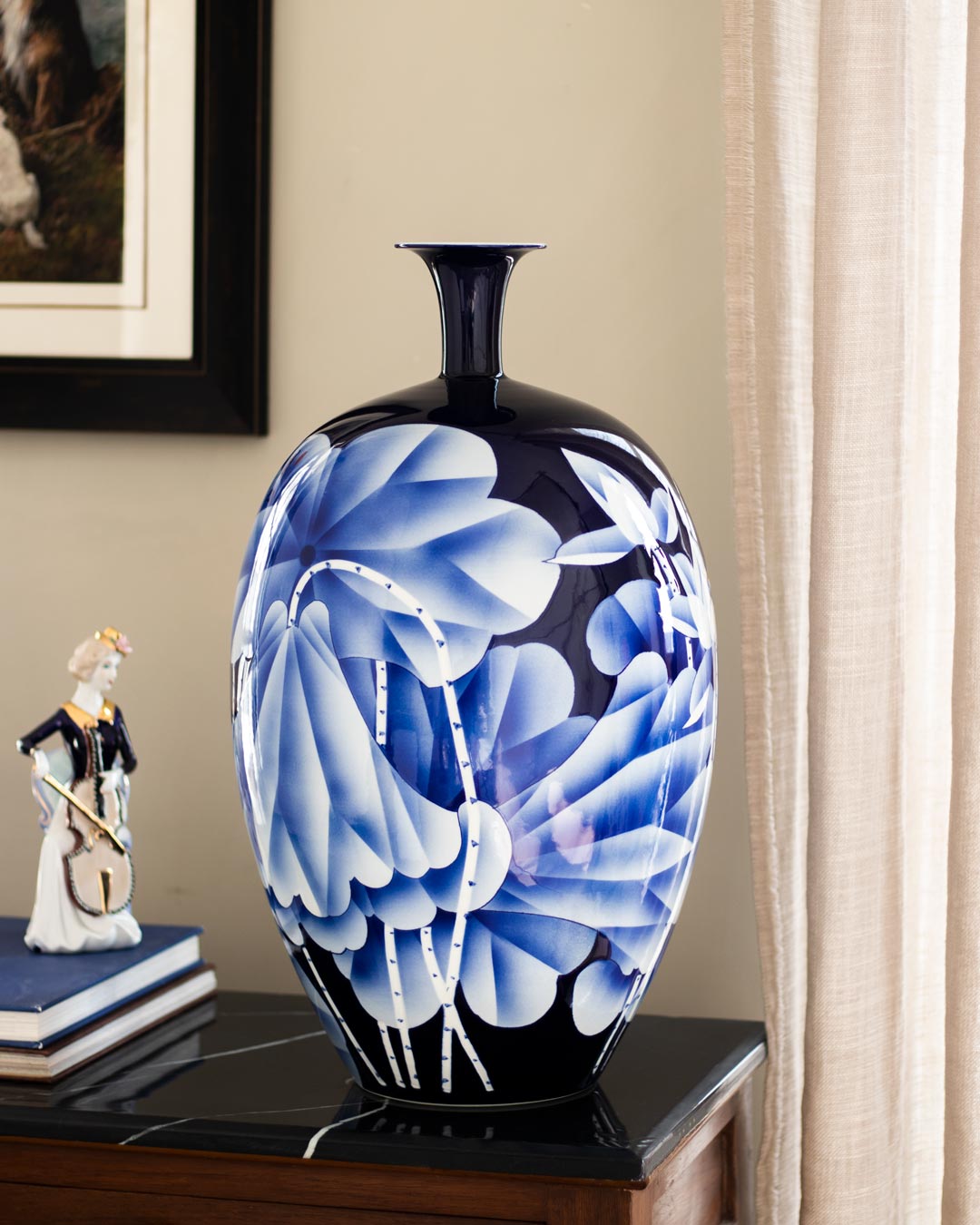 The Lotus - Midnight Blue Decorative Vase