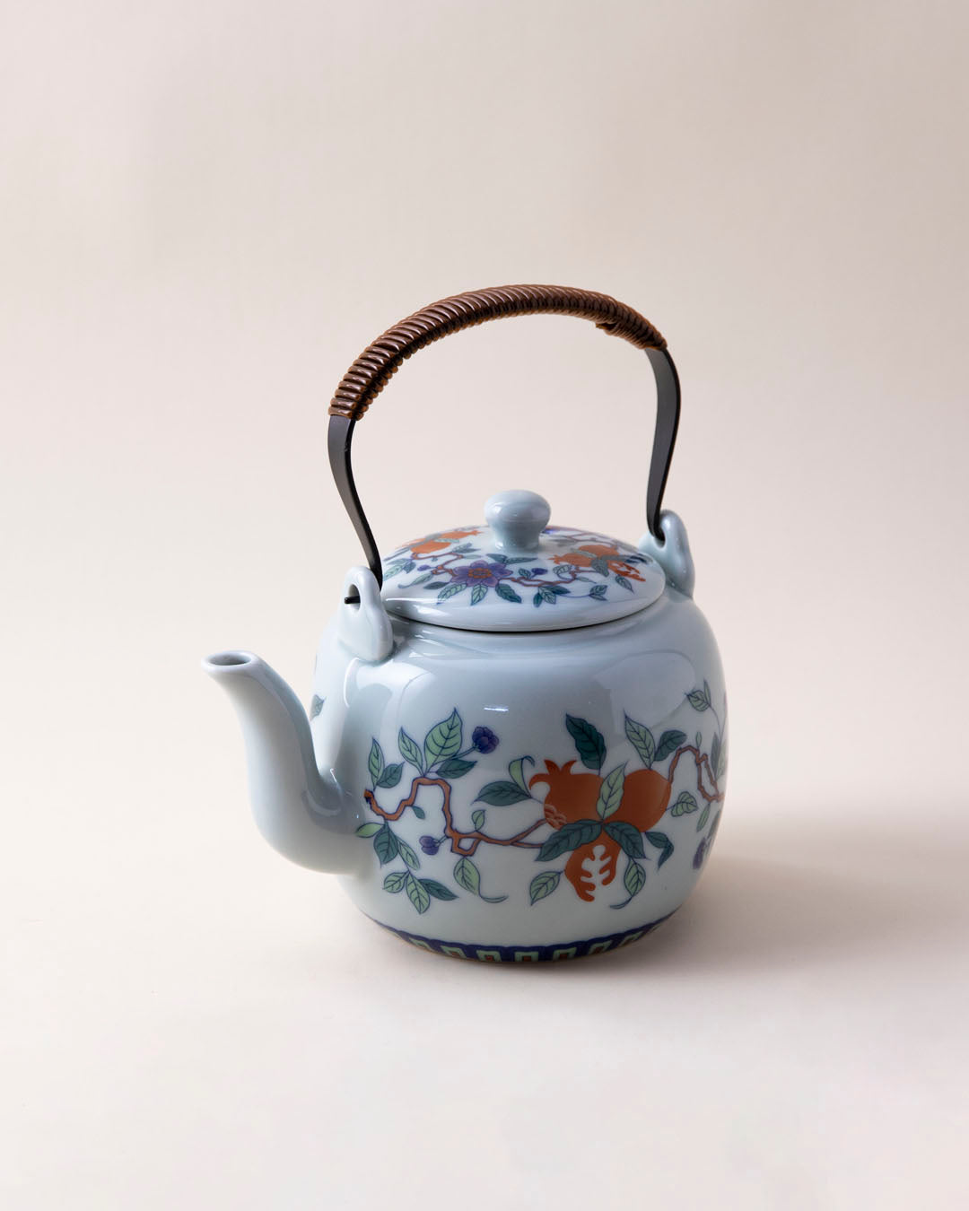 Blue Peony Ceramic Tea Kettle