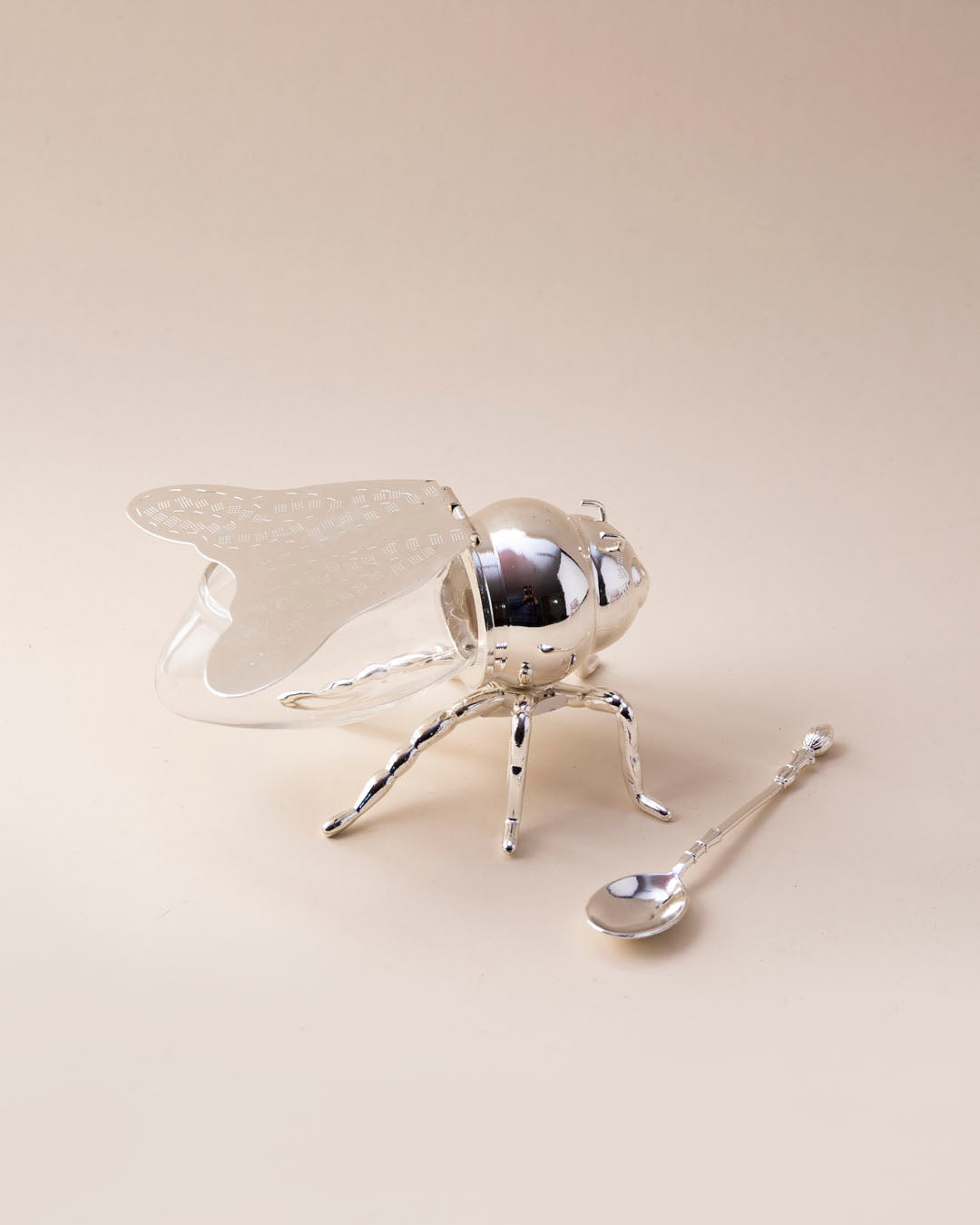 HoneyBee Honey Pot - Silver