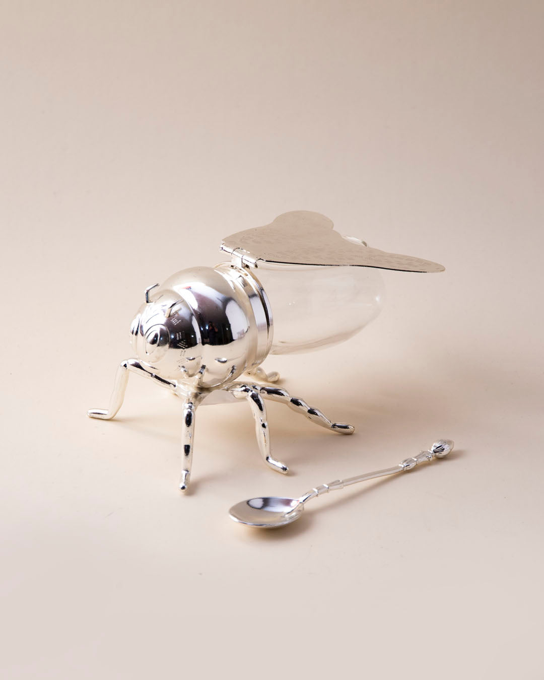 HoneyBee Honey Pot - Silver