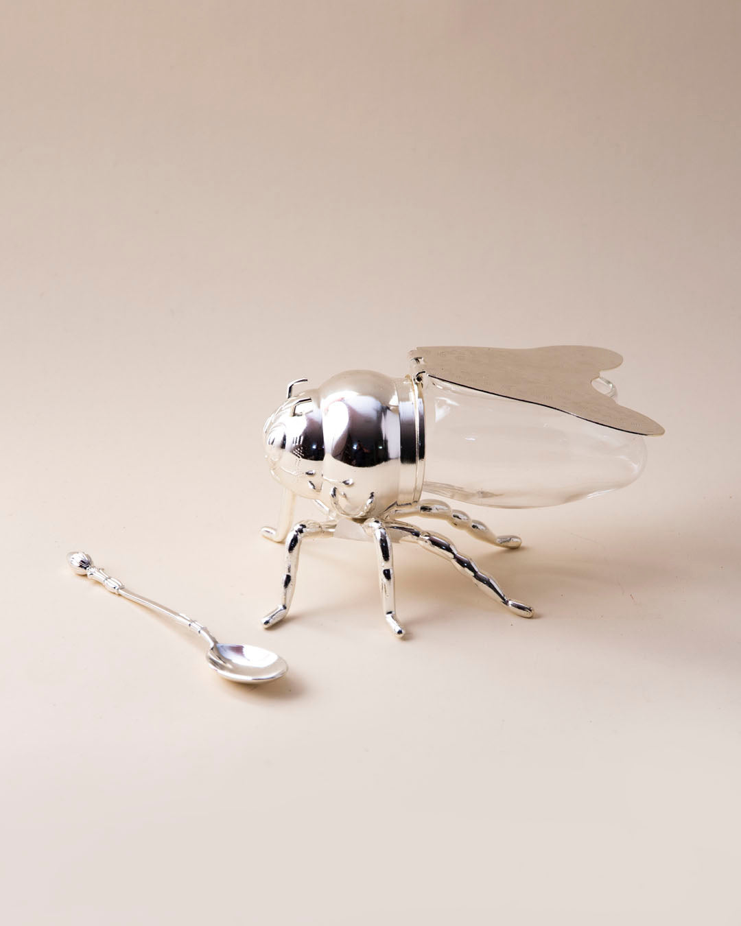 HoneyBee Honey Pot - Silver