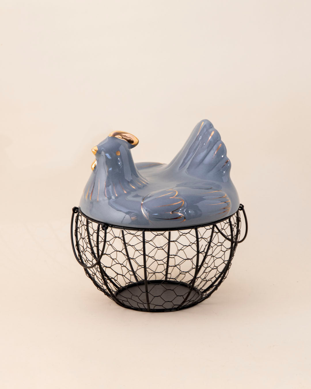 Rooster Egg Basket - Grey