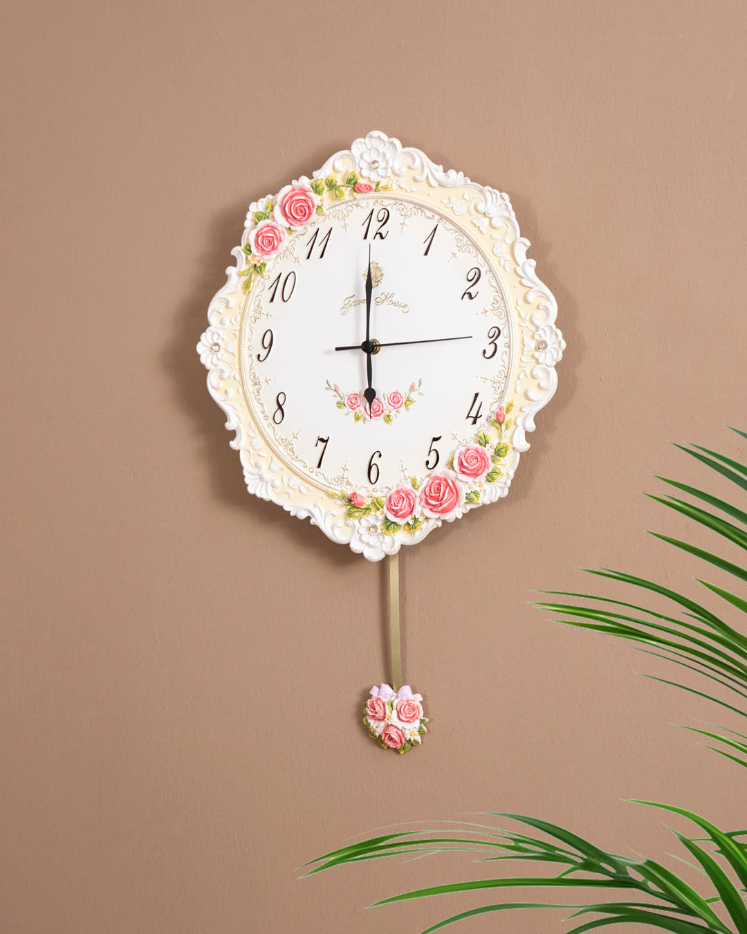 'Country Roses' Vintage Wall Clock
