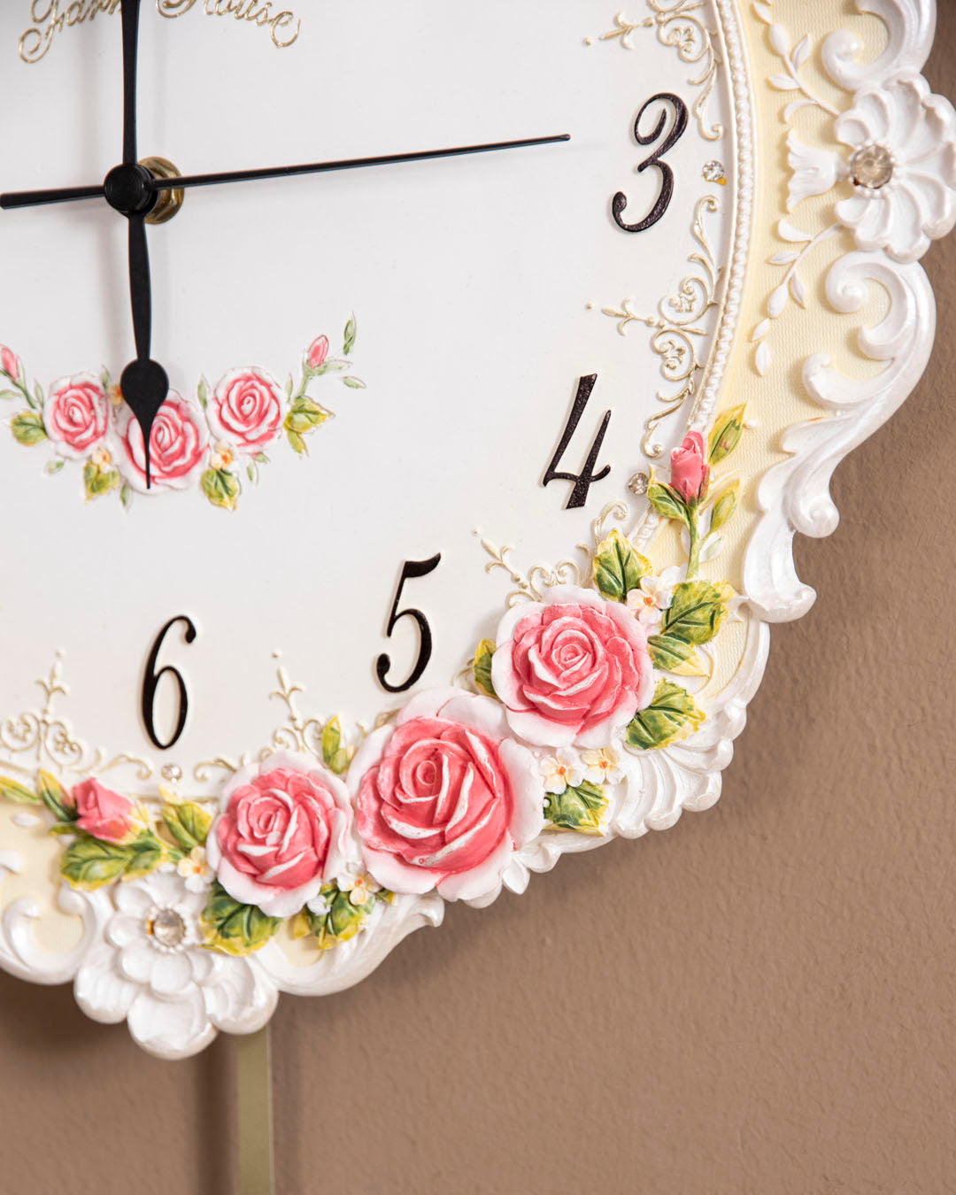 'Country Roses' Vintage Wall Clock