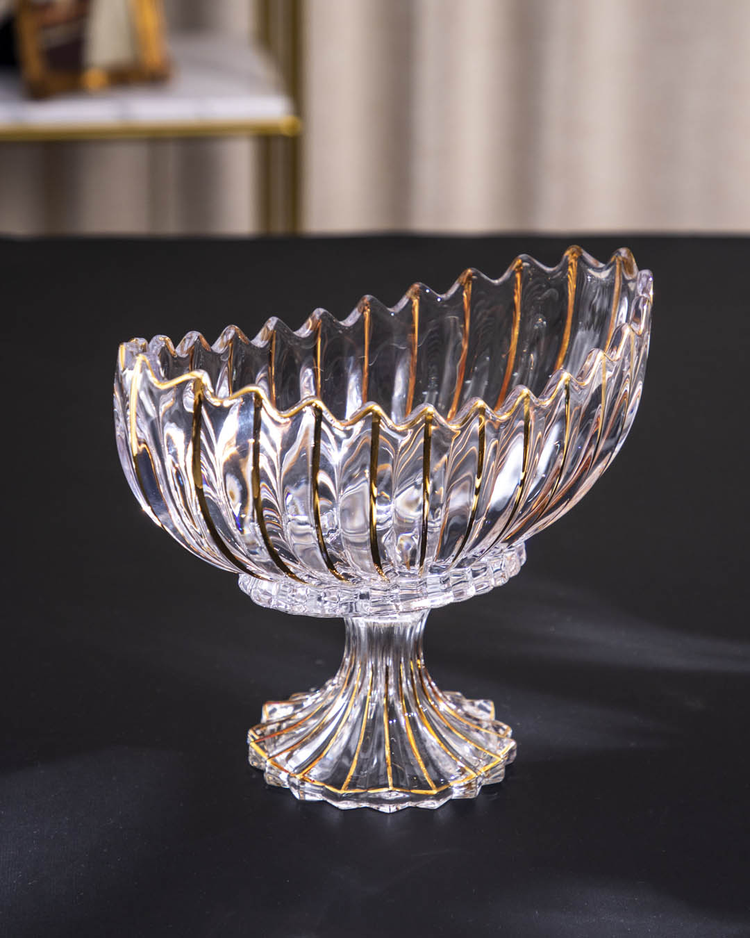 Crystal Glass Lotus Decorative Bowl