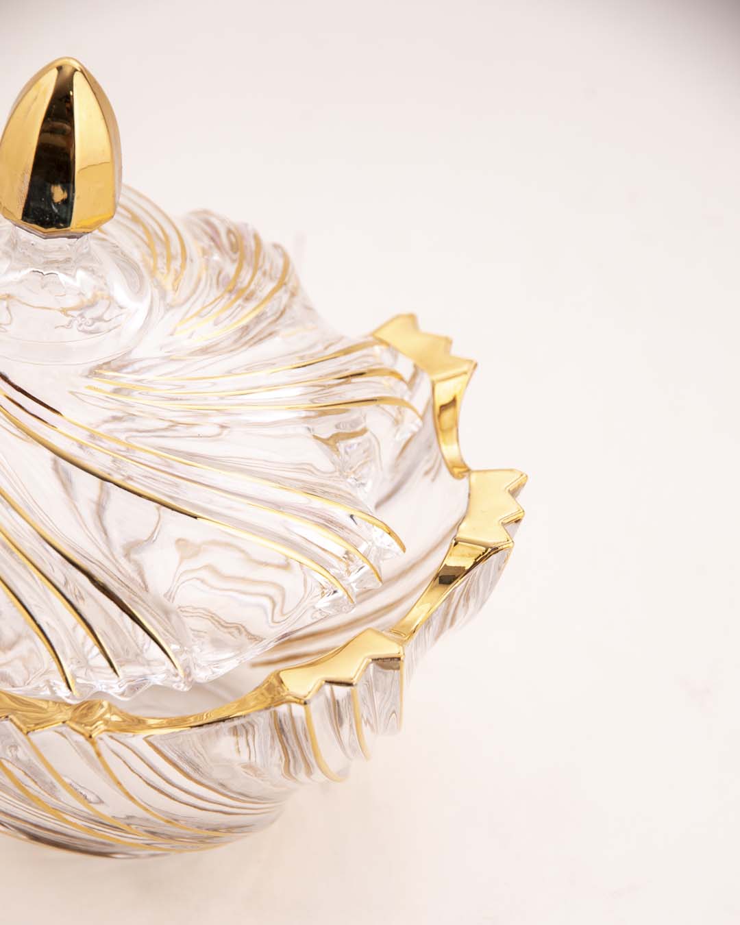 Spiral Winds Crystal Glass Candy Jar with Lid