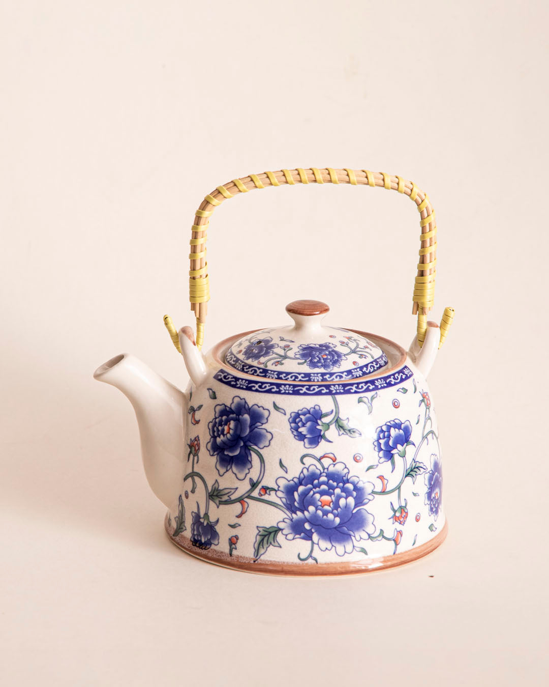 Blue Orchid Ceramic Tea Kettle