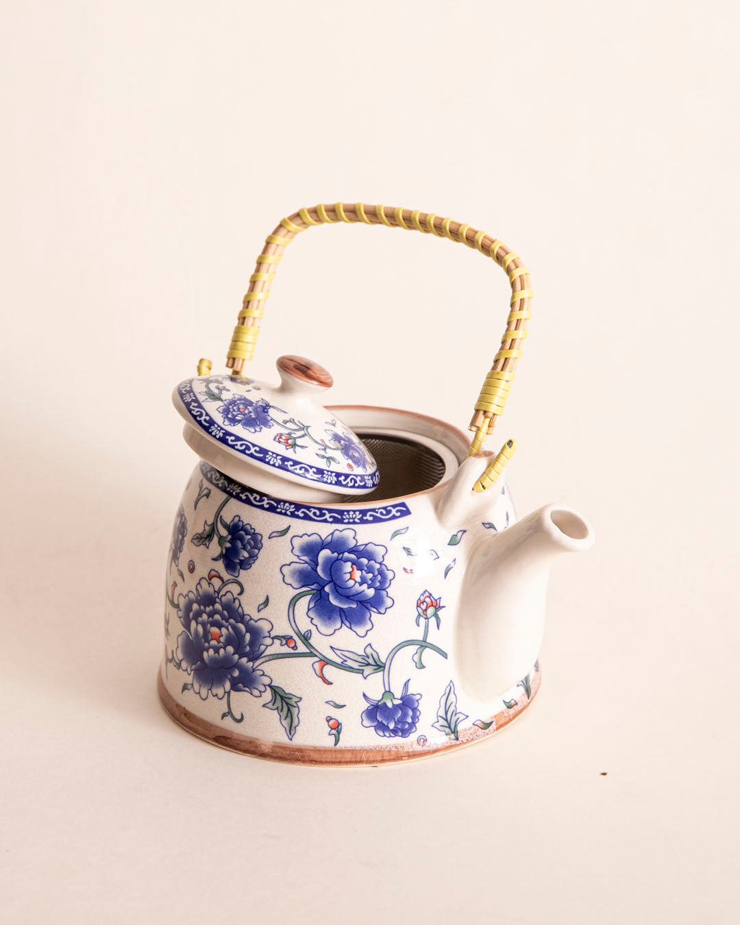 Blue Orchid Ceramic Tea Kettle