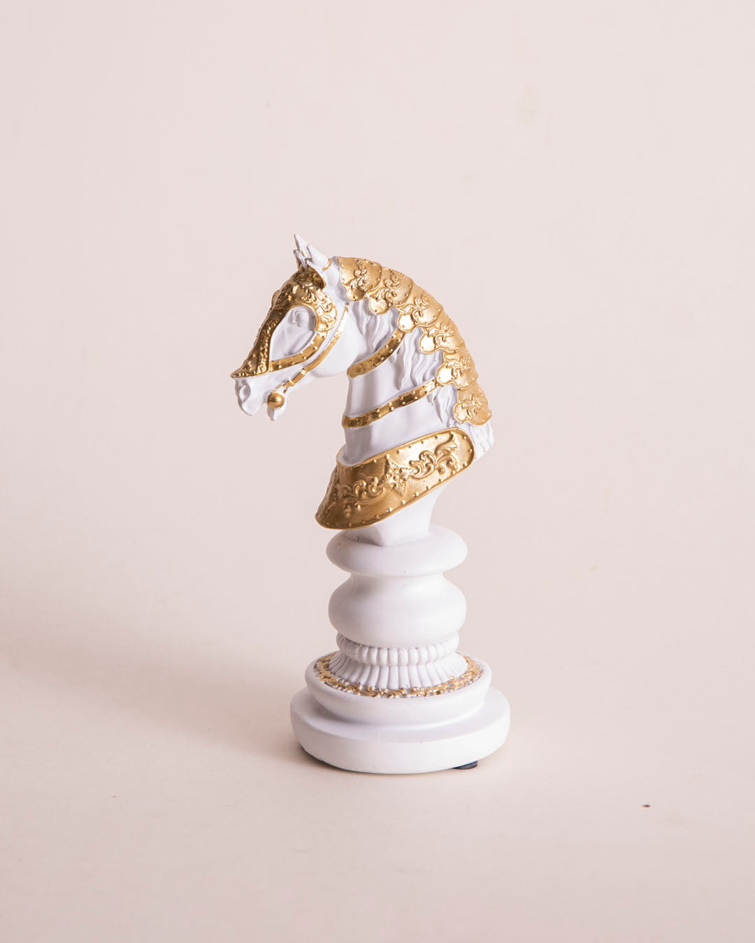 Regal Knight Decorative Chess Piece - White