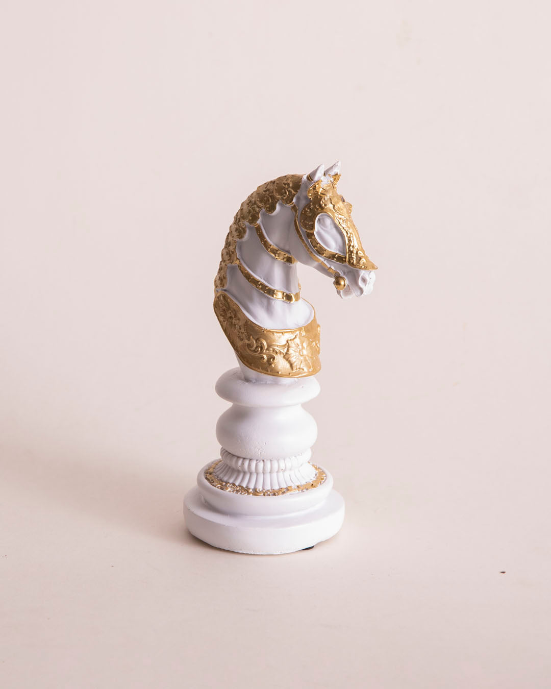 Regal Knight Decorative Chess Piece - White