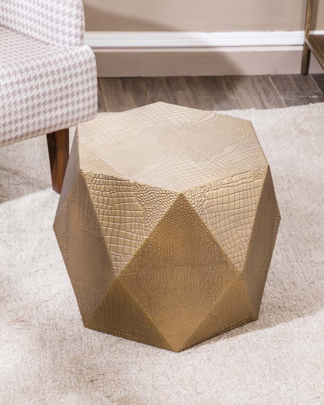 Crocodile Embossing Diamond Shape Coffee Table - Small