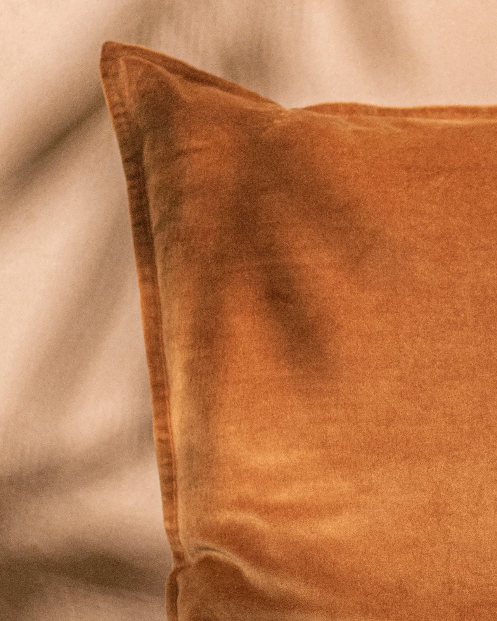 Golden Hour Velvet Accent Cushion - Brown