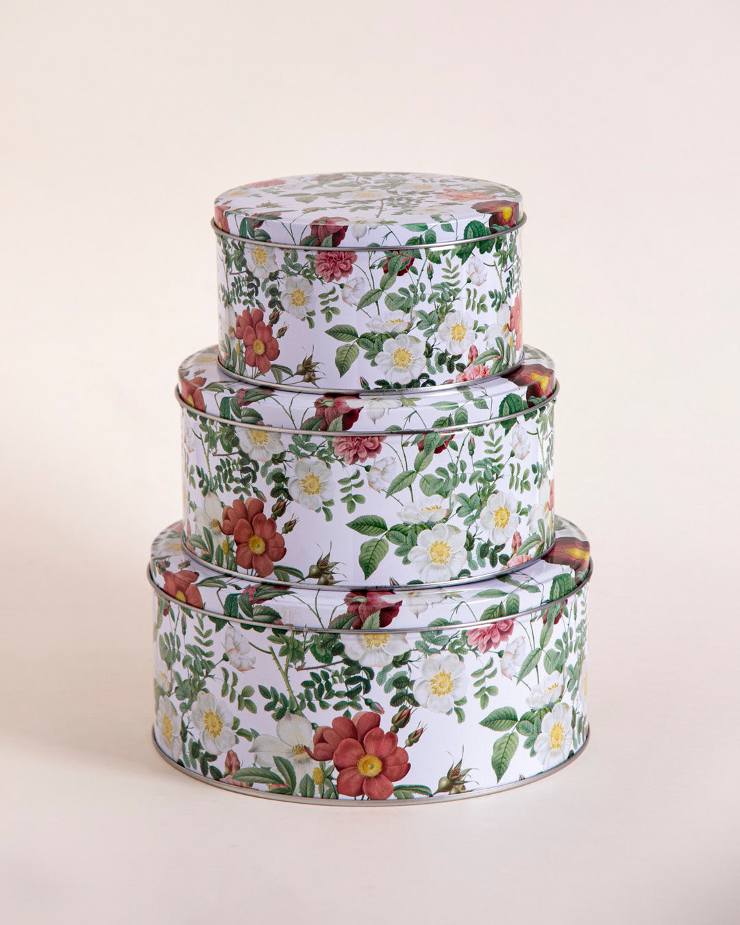 Botanical Bloom Round Storage Canister - Set Of 3