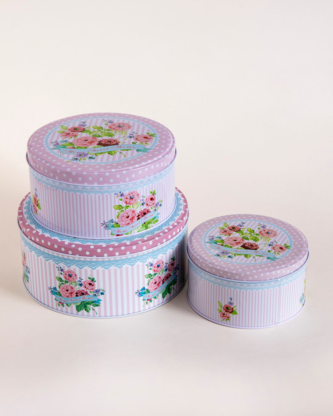 Rose Whimsy Round Storage Canister - Set Of 3