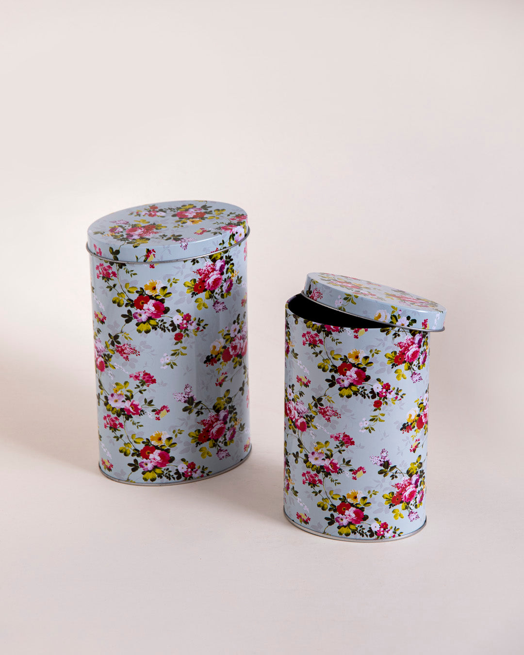 Floral Charm Storage Canisters - Set Of 2