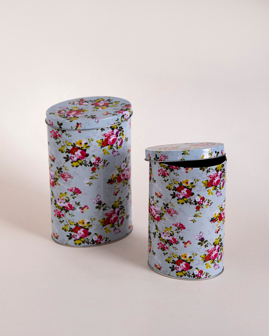 Floral Charm Storage Canisters - Set Of 2
