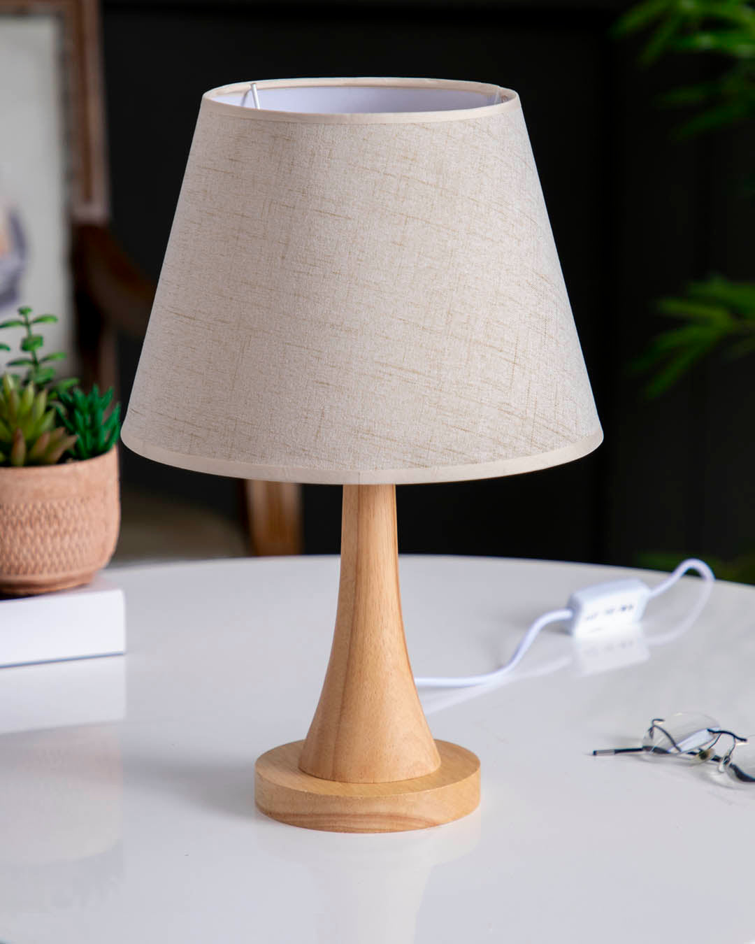 Wood-Accented Table Lamp - The Decor Kart