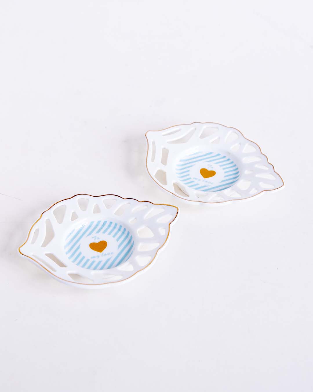To My Love Leaf Lace Edge Catchall - Set of 2