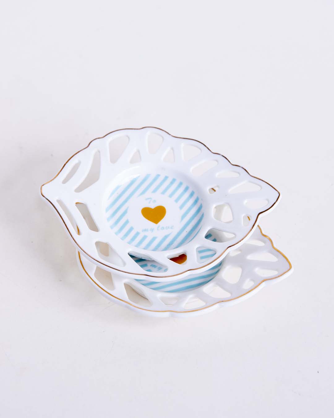 To My Love Leaf Lace Edge Catchall - Set of 2