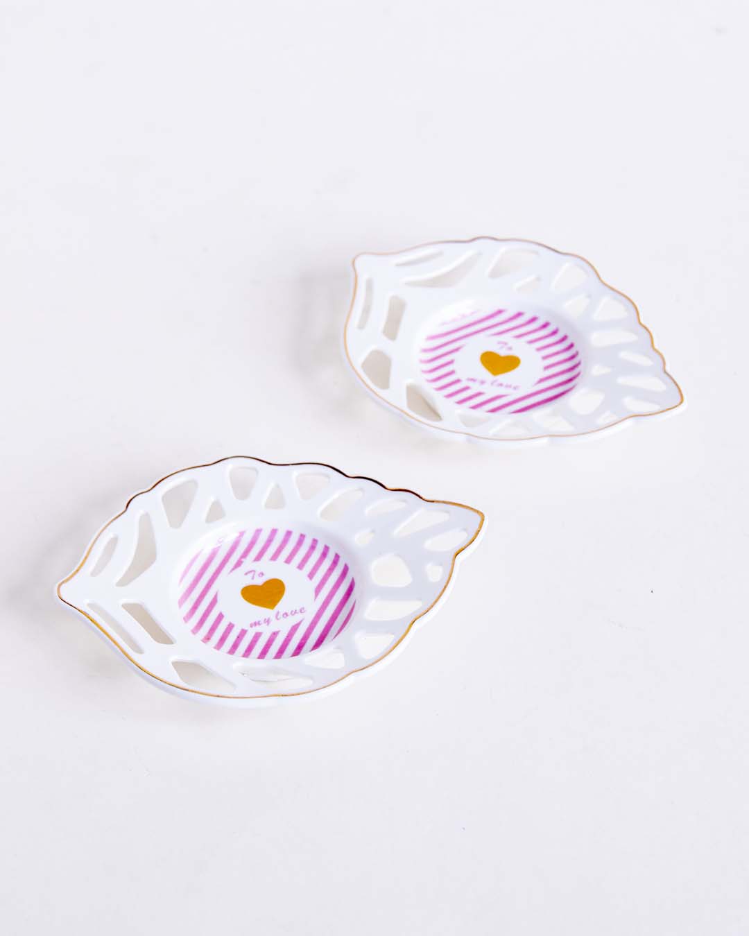 To My Love Leaf Lace Edge Catchall - Set of 2