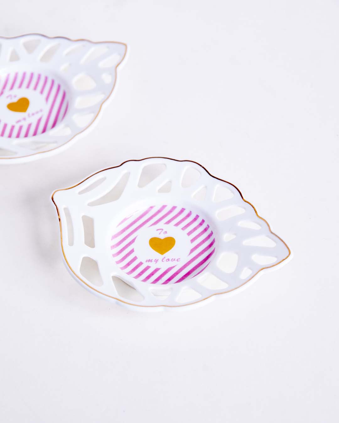 To My Love Leaf Lace Edge Catchall - Set of 2