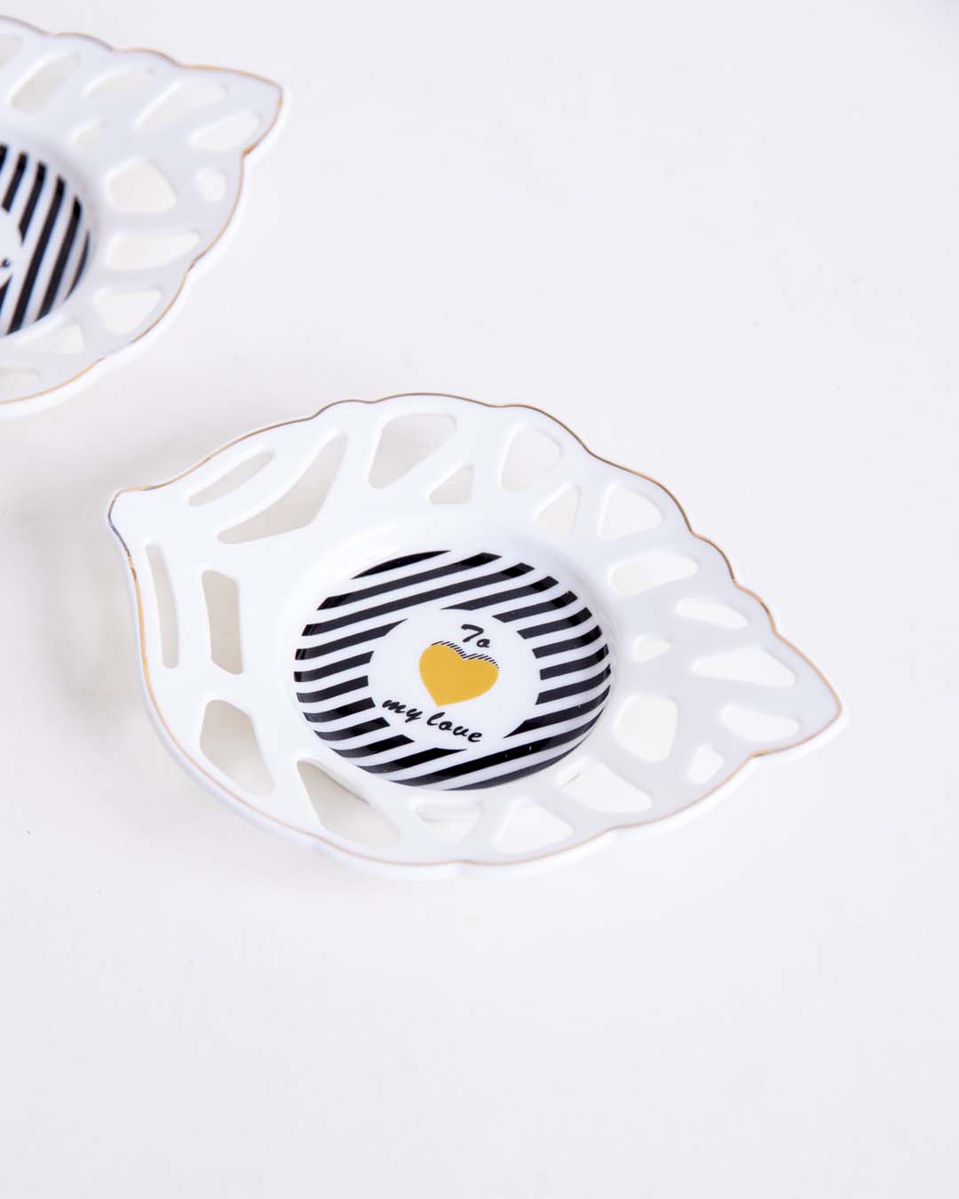 To My Love Leaf Lace Edge Catchall - Set of 2