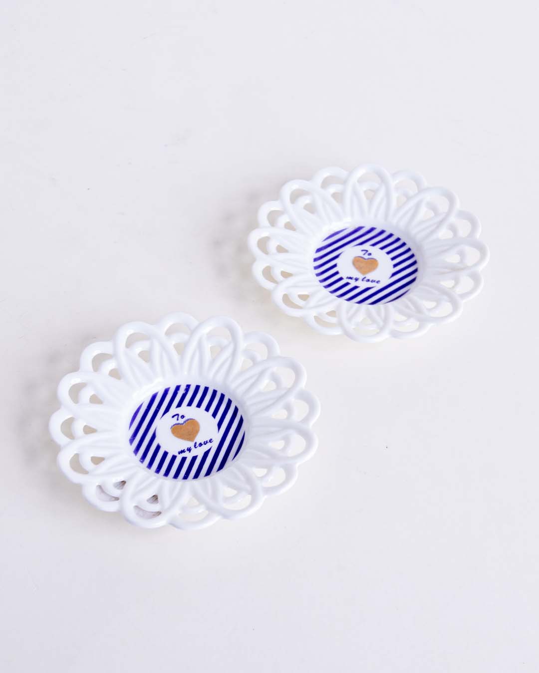 To My Love Lace Edge Catchall - Set of 2