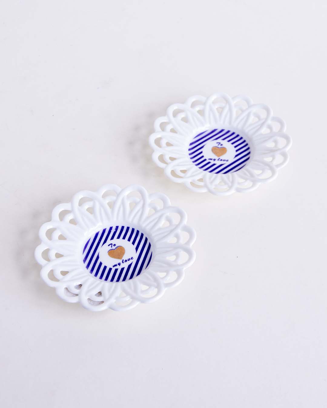 To My Love Lace Edge Catchall - Set of 2