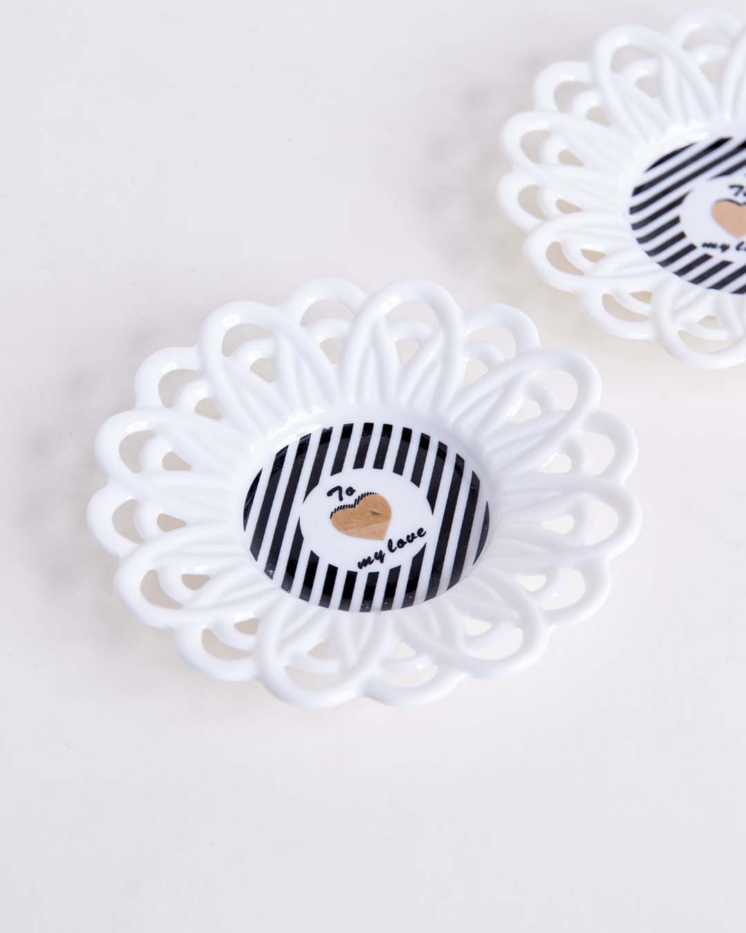 To My Love Lace Edge Catchall - Set of 2