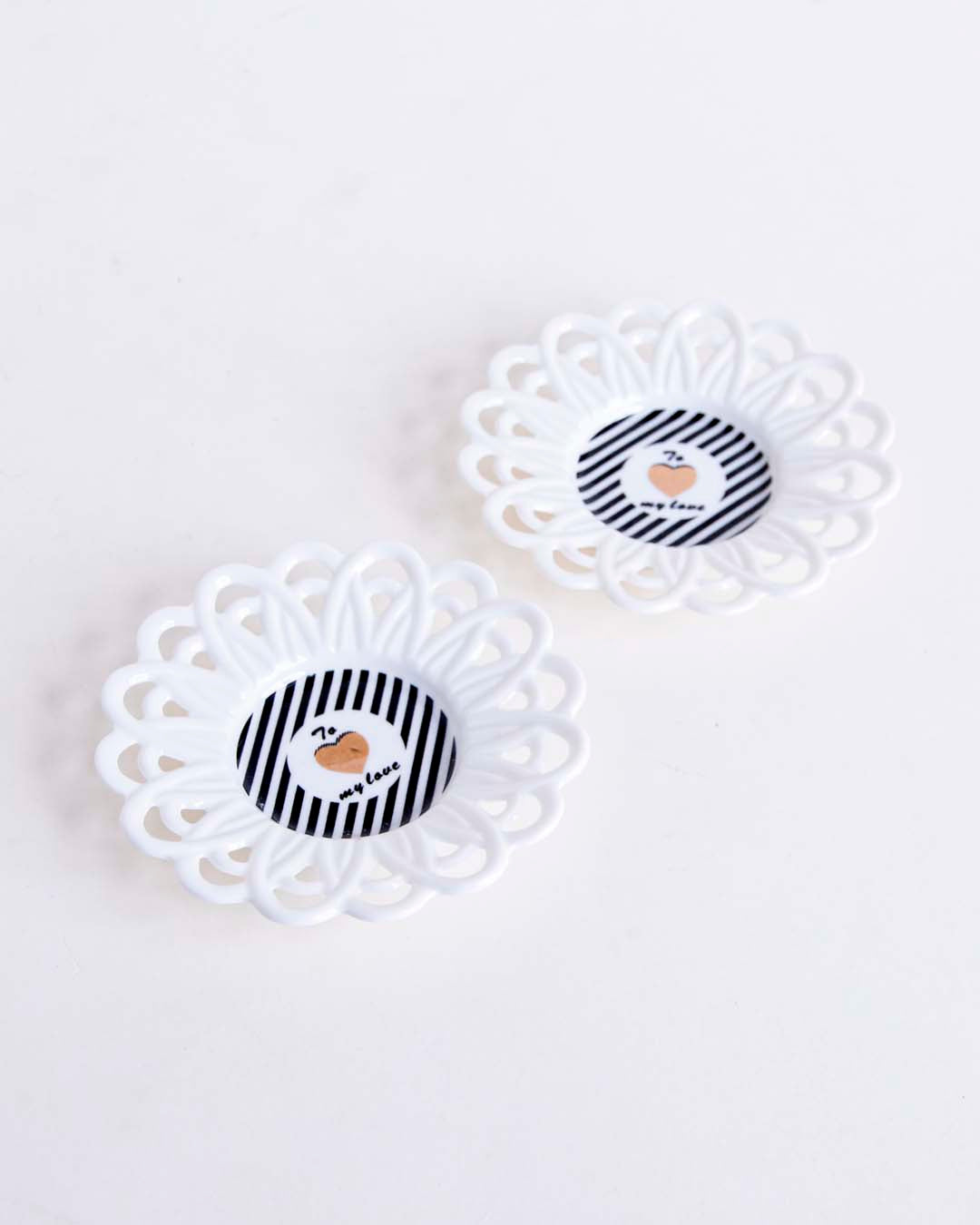 To My Love Lace Edge Catchall - Set of 2