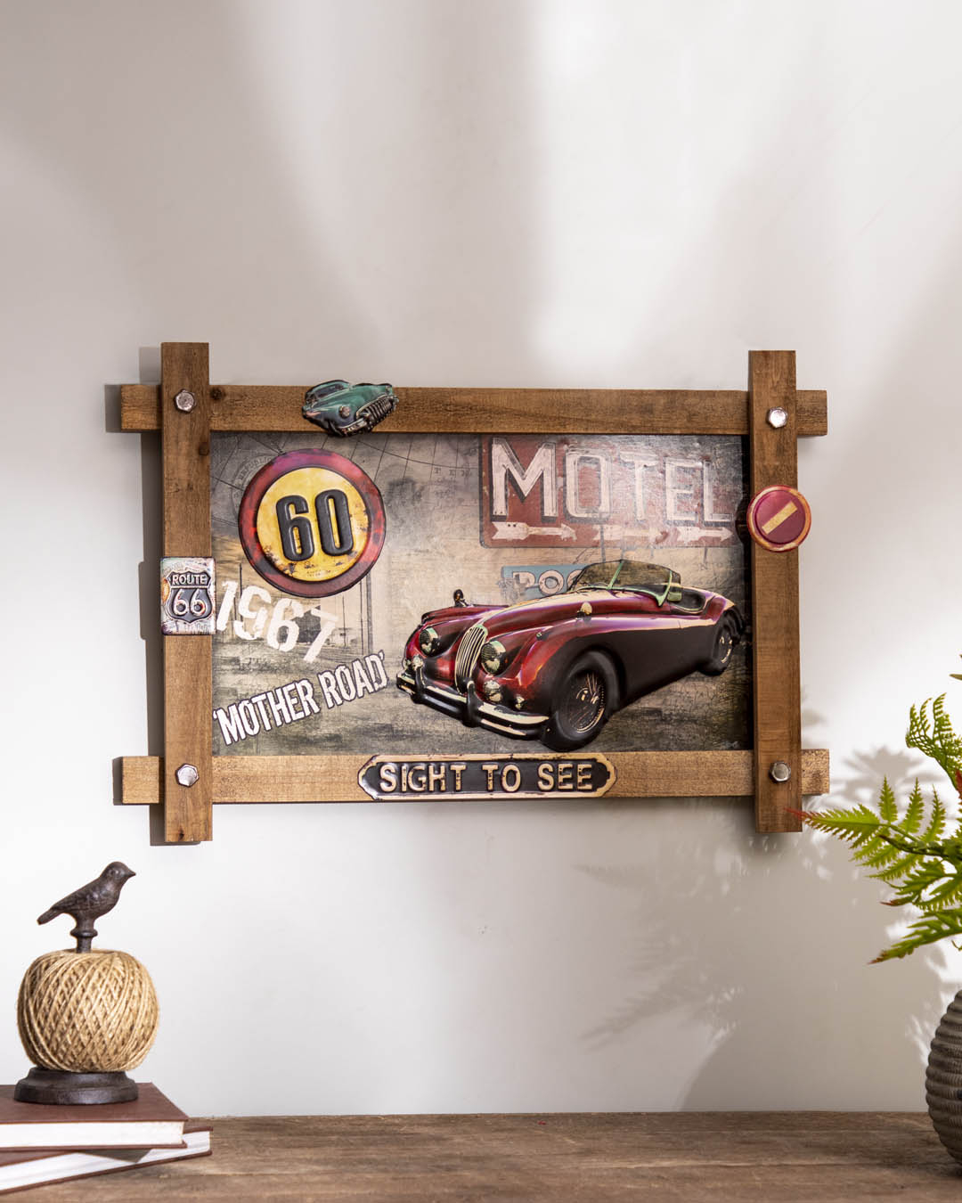 1954 Jaguar XK Vintage Wooden Frame Poster