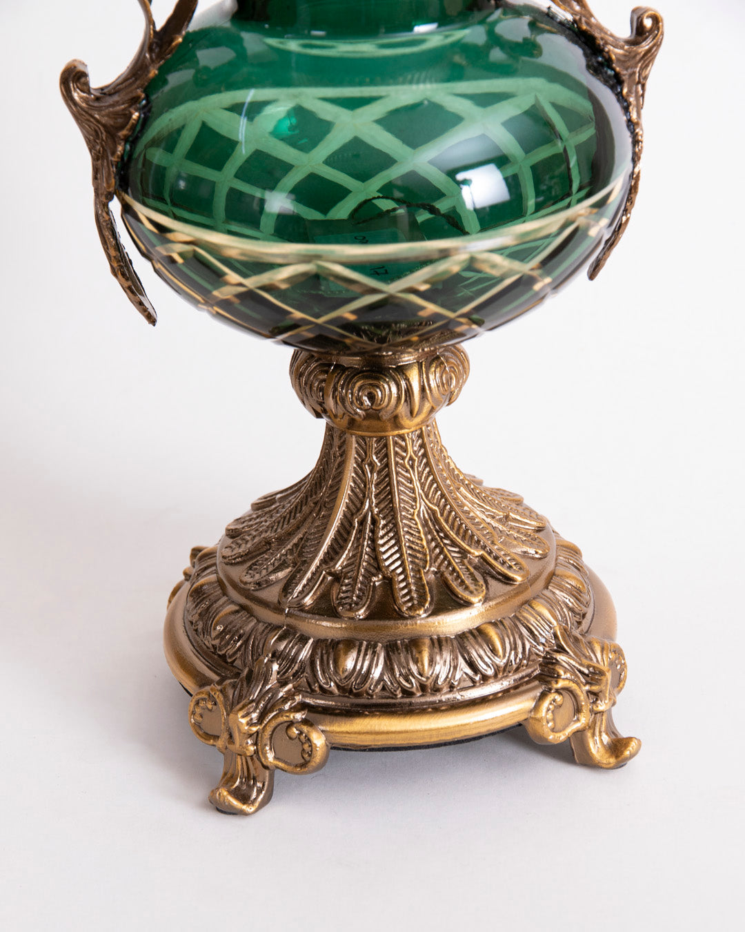 Emerald Regal Etched Vase