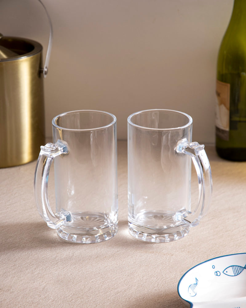 Frothy Fiesta Beer Mug Clear - Set of 2
