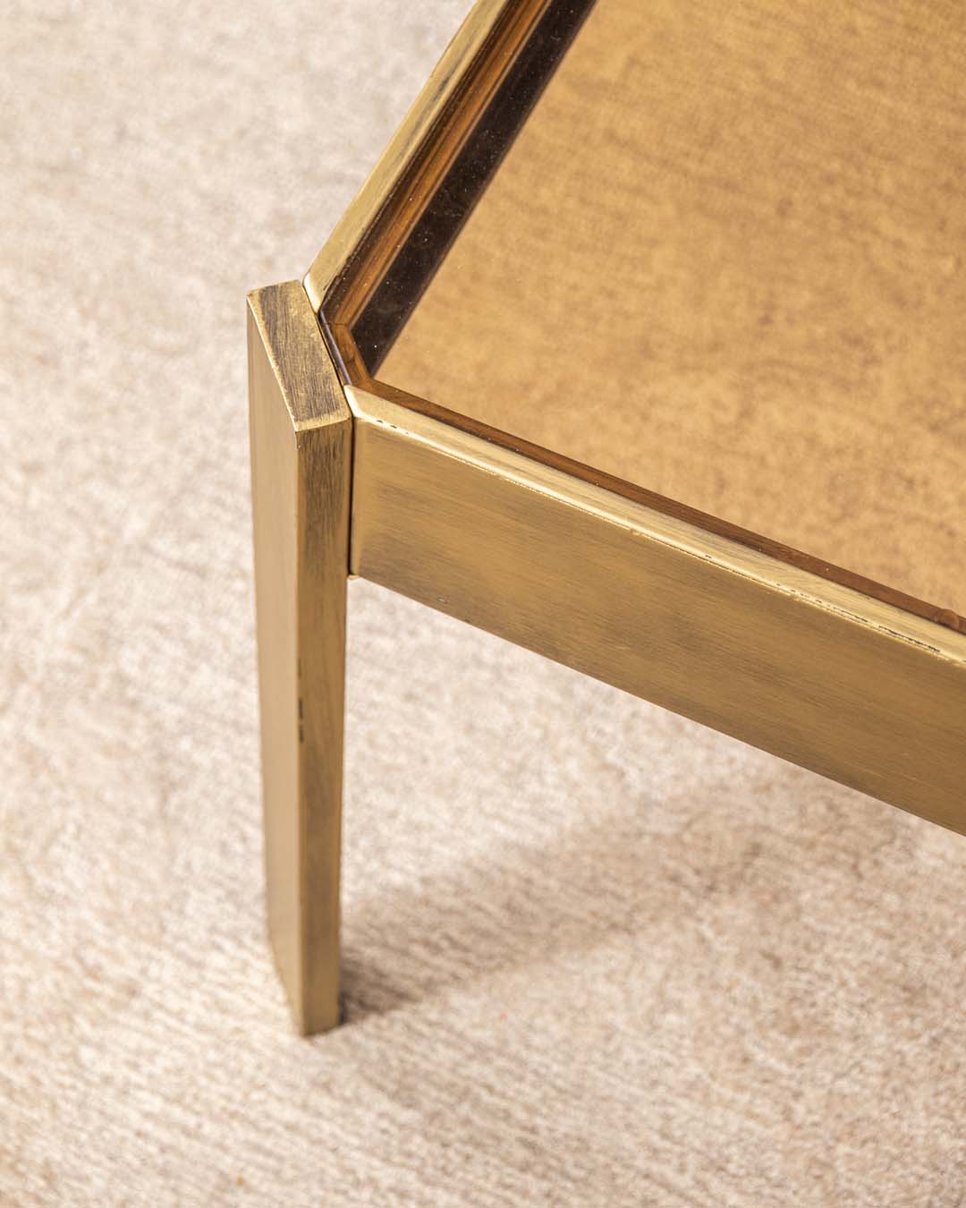 Golden Glass Top Coffee Table
