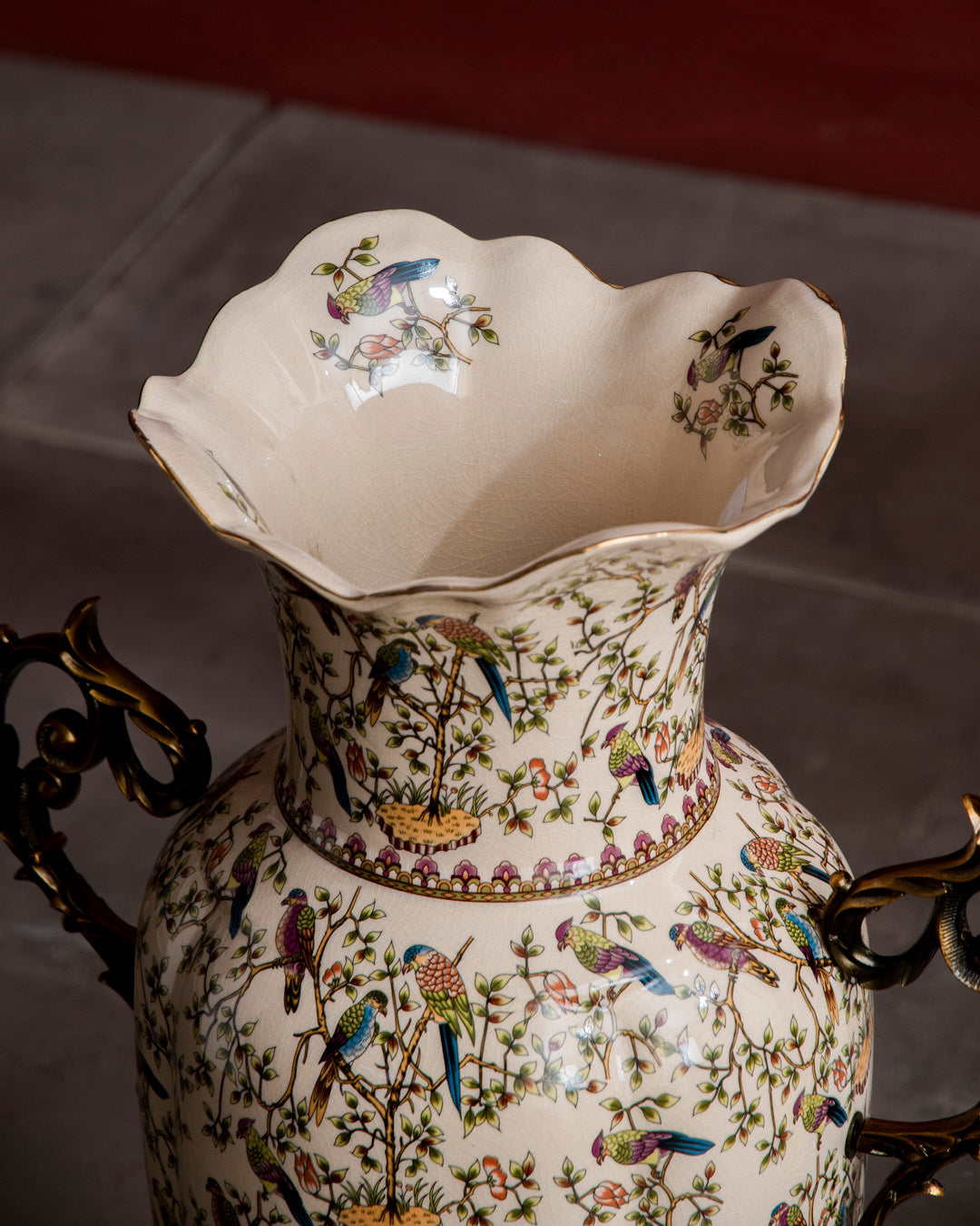 'Imperial Aviary' Ornamental Floor Vase