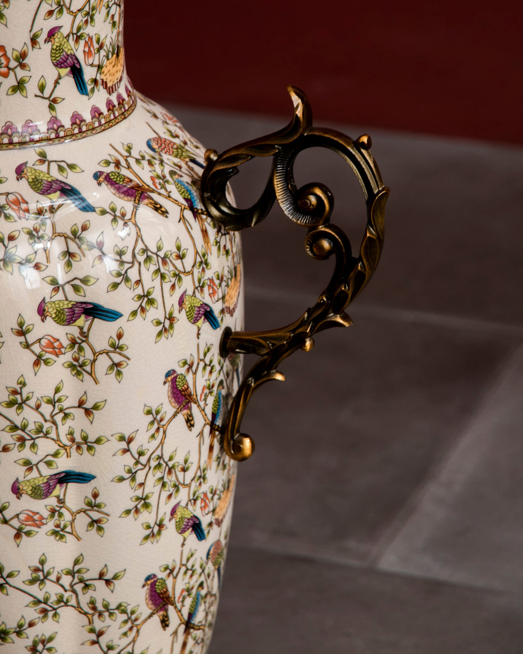 'Imperial Aviary' Ornamental Floor Vase
