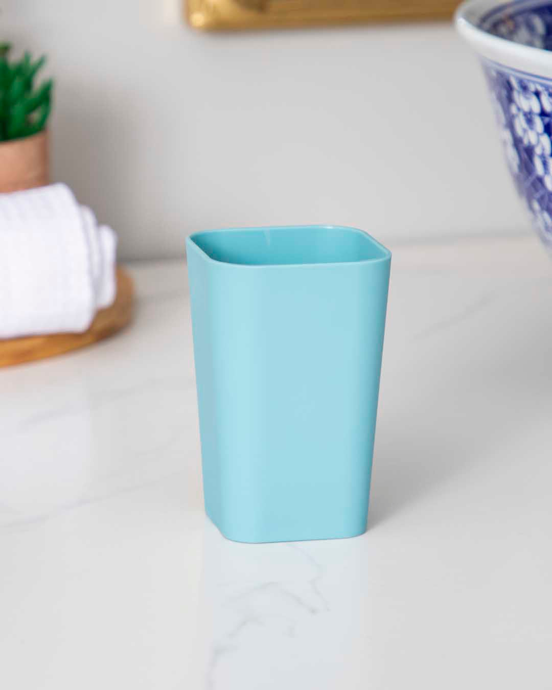 Delightful 4 Piece Bathroom Accessory - Blue - The Decor Kart