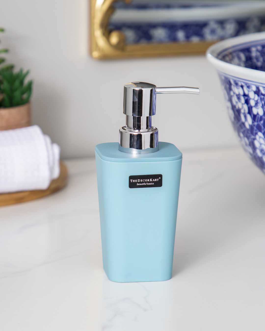 Delightful 4 Piece Bathroom Accessory - Blue - The Decor Kart
