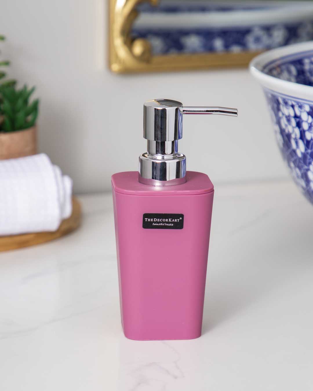 Delightful 4 Piece Bathroom Accessory - Pink - The Decor Kart