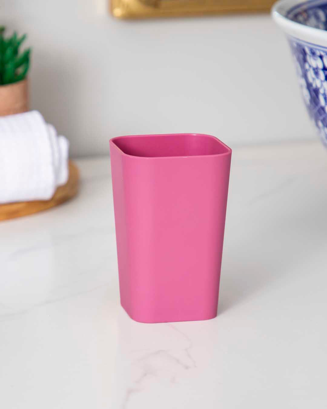 Delightful 4 Piece Bathroom Accessory - Pink - The Decor Kart