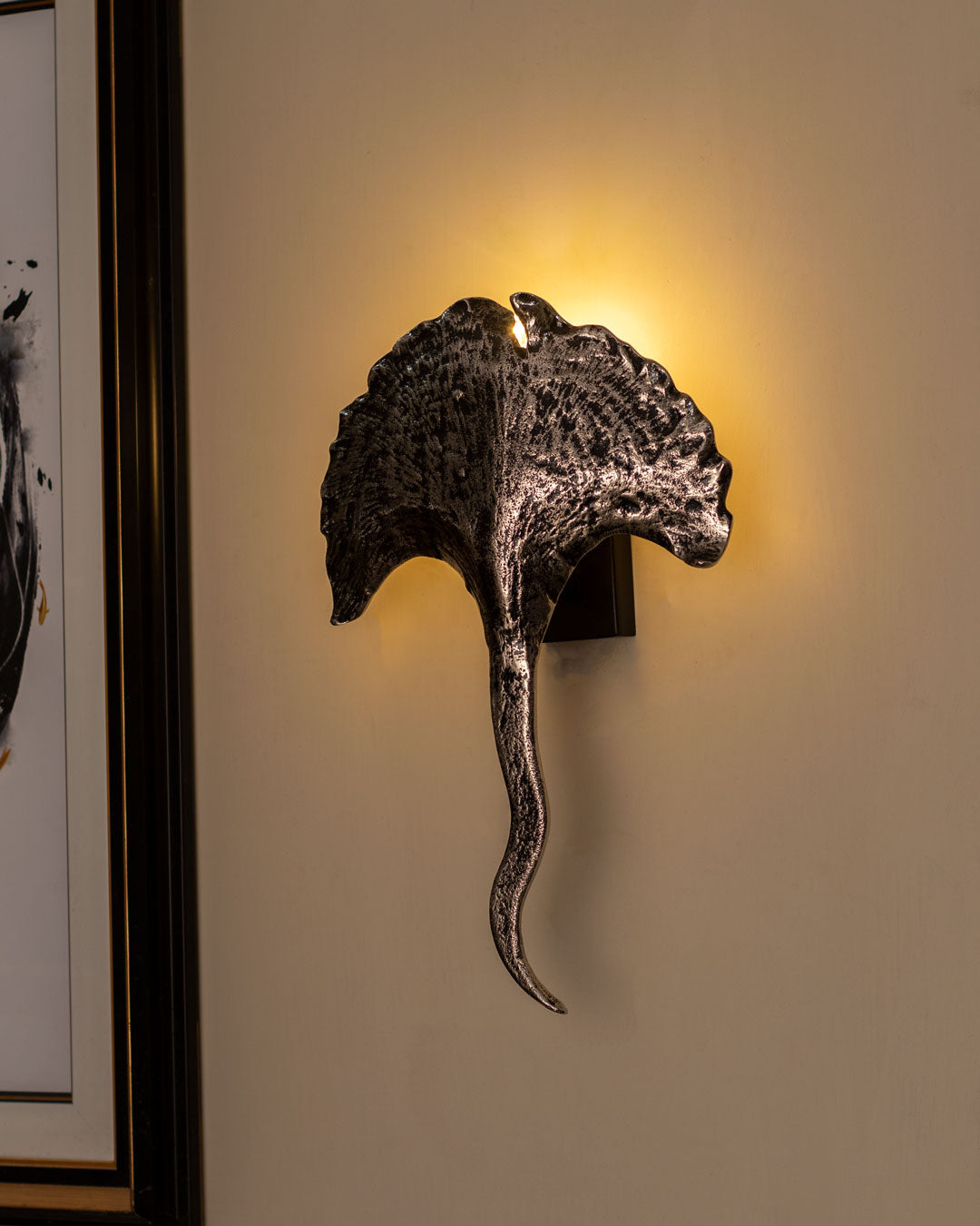 Ginkgo Leaf Wall Light - Rustic Silver - The Decor Kart