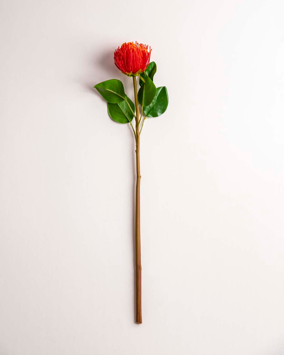 'Pincushion Flower' Decorative Faux Flower Stick - Red