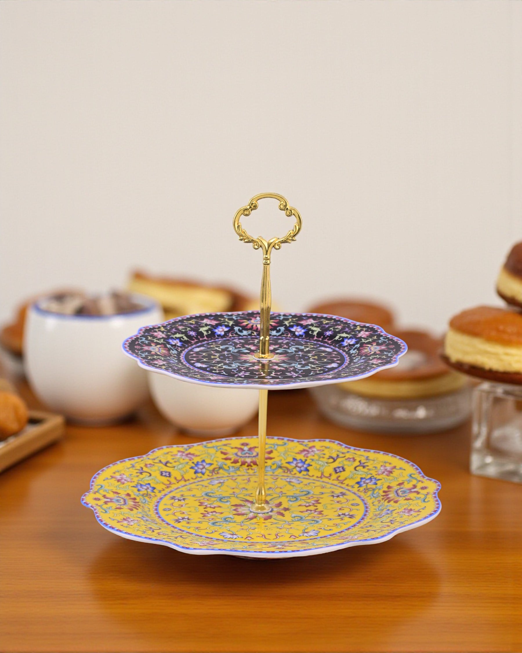 Royal Blossom 2-Tier Cake Stand