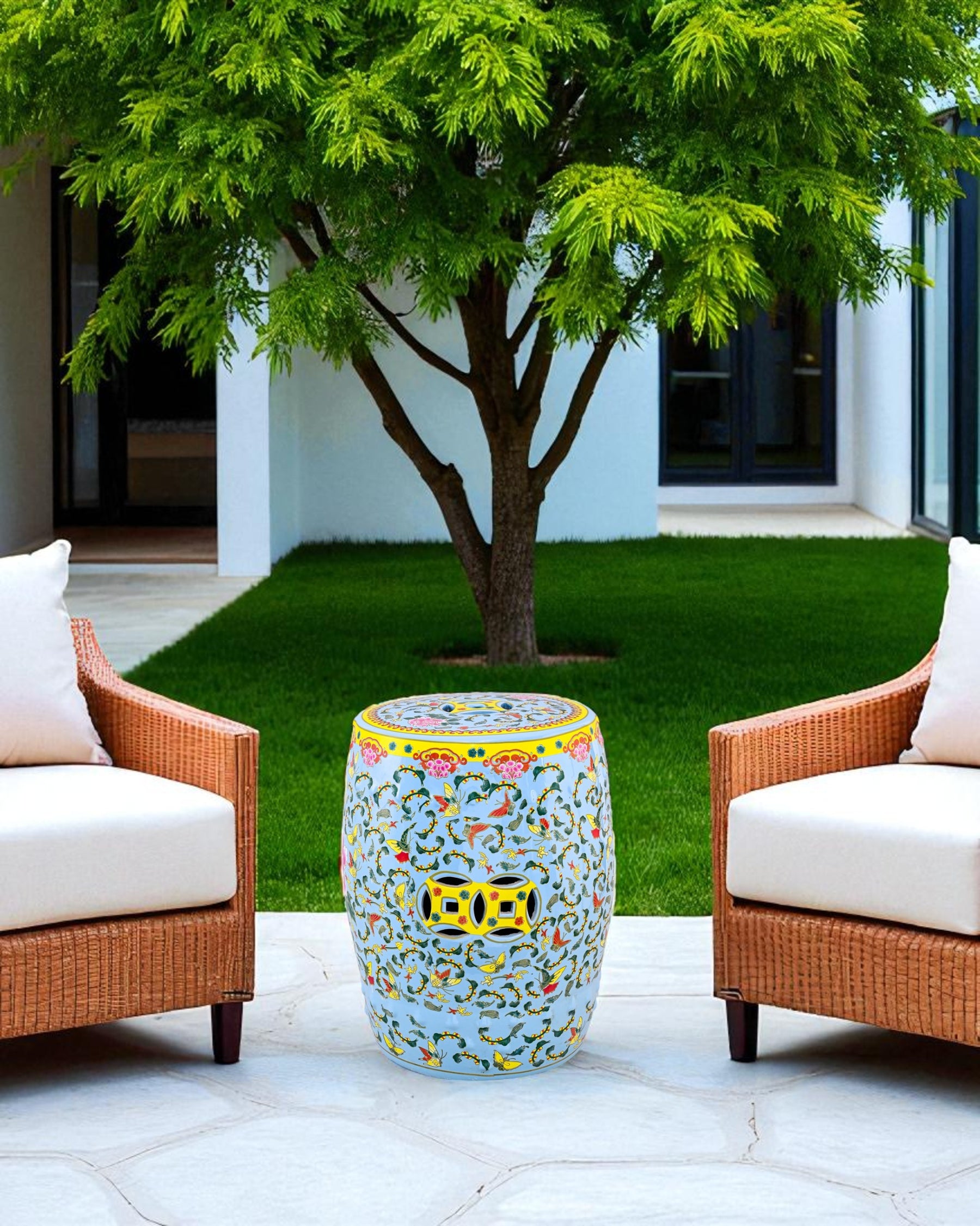 Sky Blossom Garden Stool