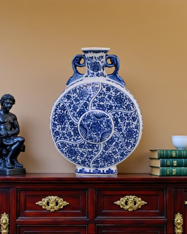 Blue and White Moon Vase