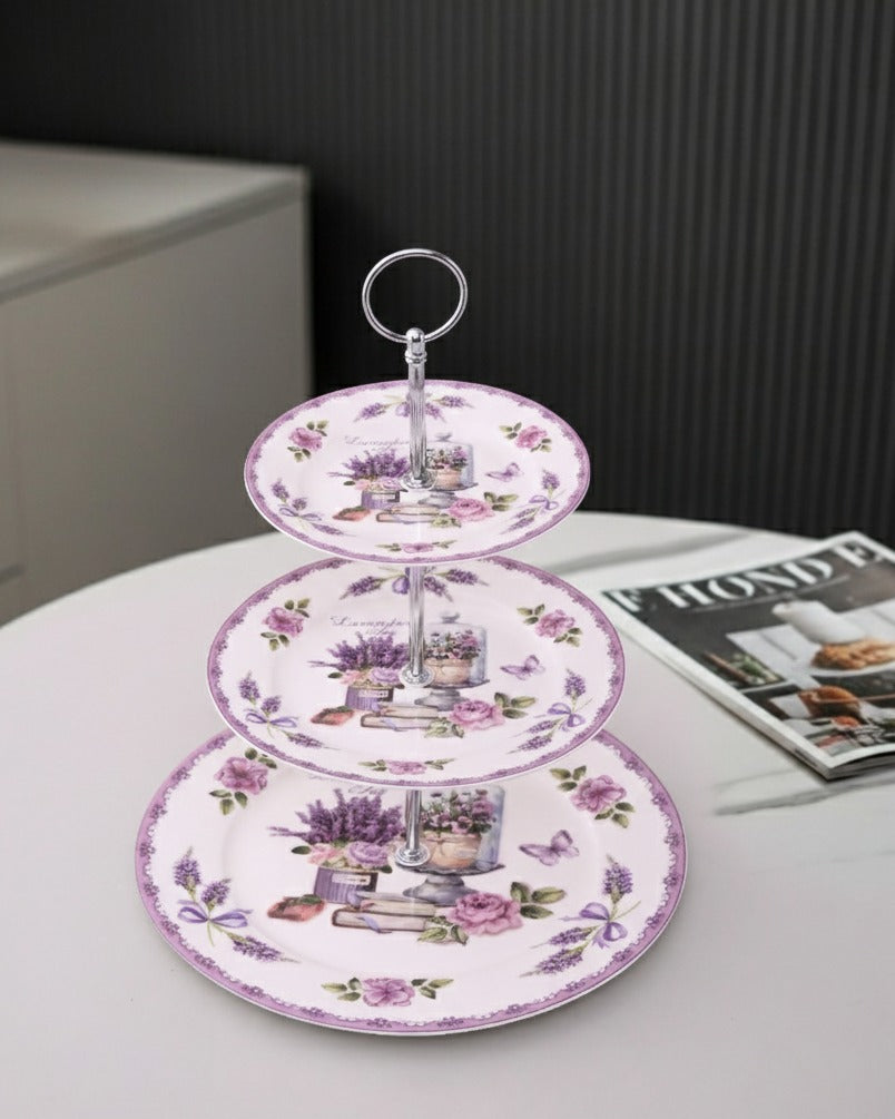 Whispers of Lavender 3-Tier Cake Stand