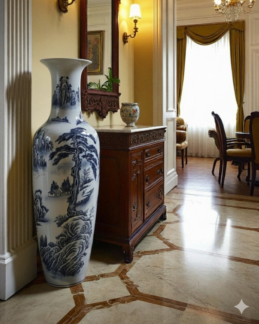 Timeless Landscape Tall Floor Vase - 125 cm