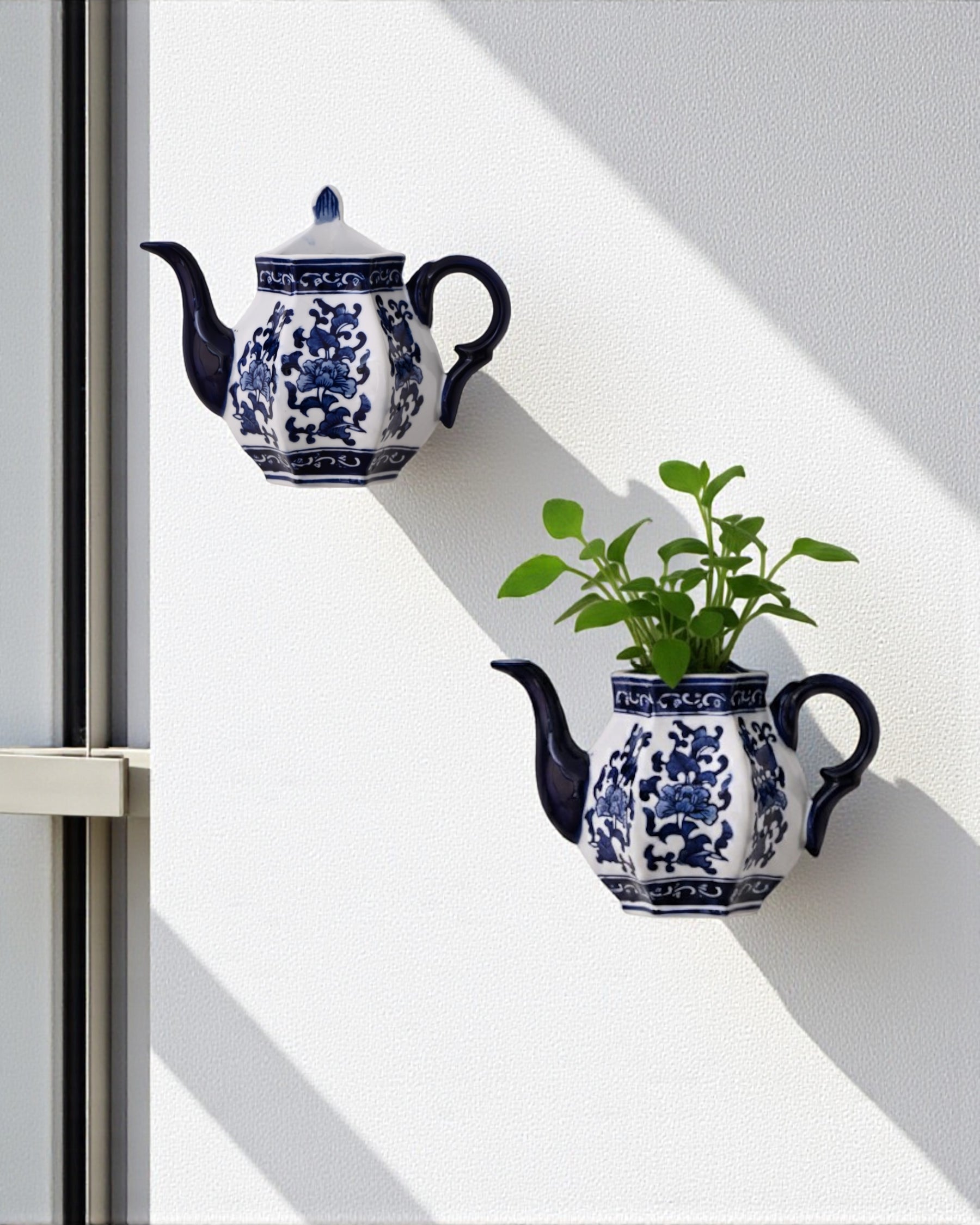 Rendezvous with Blue - Wall Mounted Planter Kettle