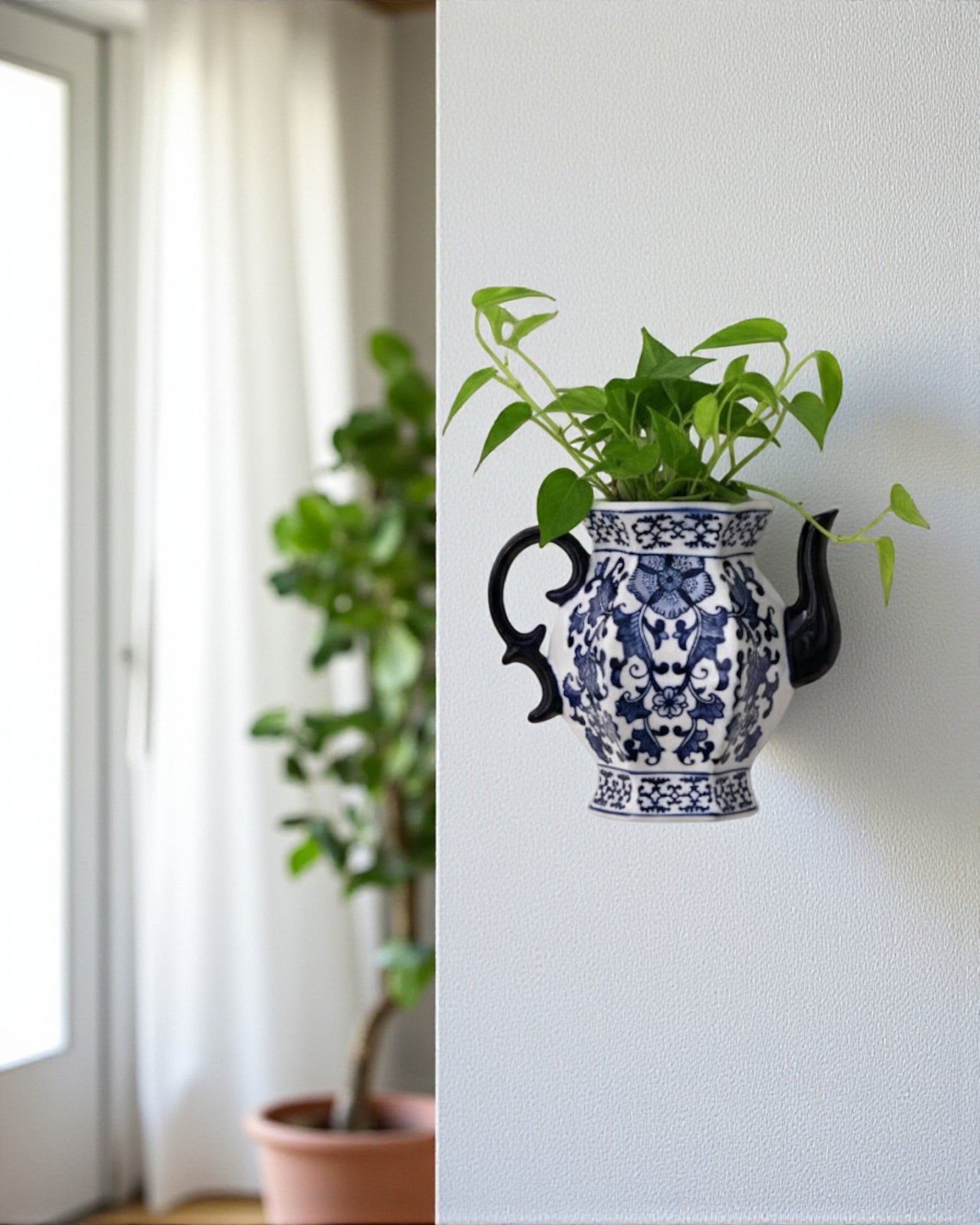 Rendezvous with Blue - Wall Mounted Planter Kettle